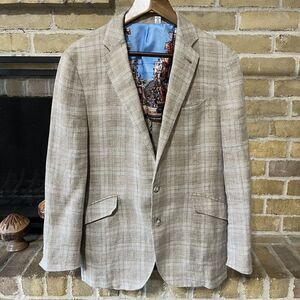 Robert Graham Tan Plaid Blazer 38R